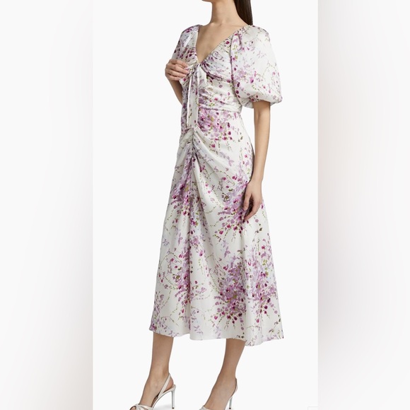 Cinq à Sept Brenton Puff-Sleeve Mid-Summer Bloom Dress Size 4 NWT - Picture 5 of 16
